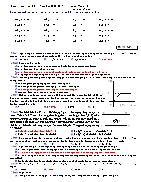 Đề kiểm tra một tiết học kì II Vật lí lớp 11 - Năm học 2016-2017